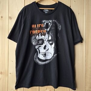 Alice Cooper Snake Skull Black T  Shirt Philcos Mens XL